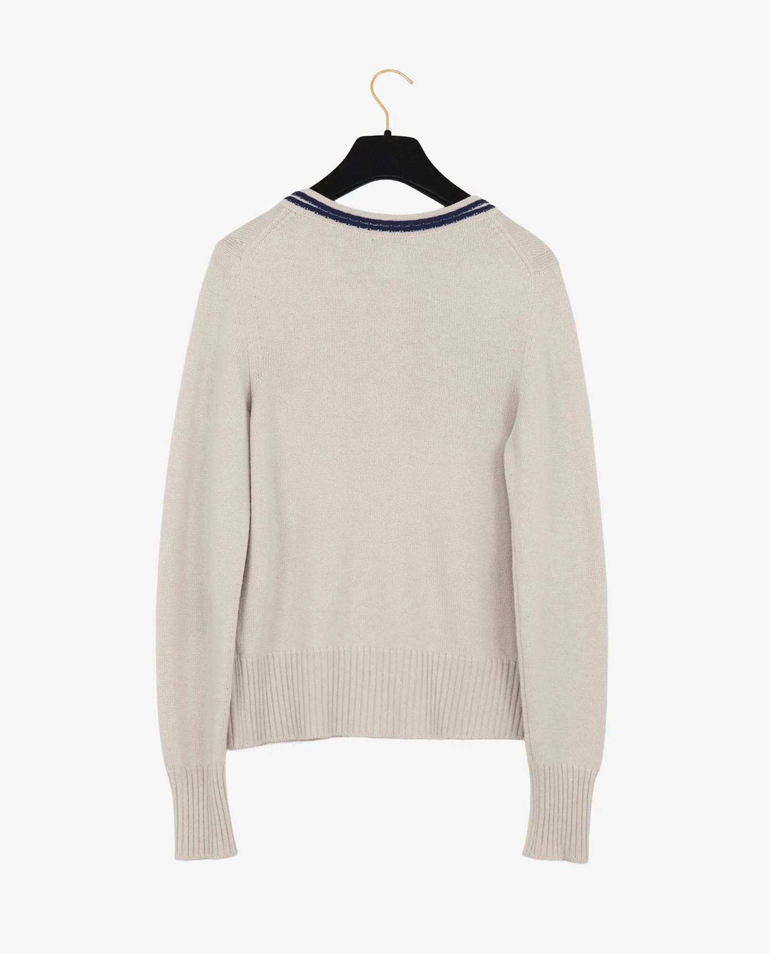 Gilet Chanel cachemire bicolore - Photo 2