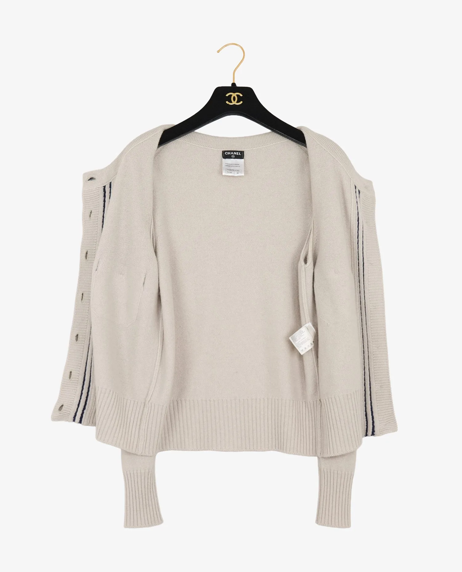 Gilet Chanel cachemire bicolore - Photo 3