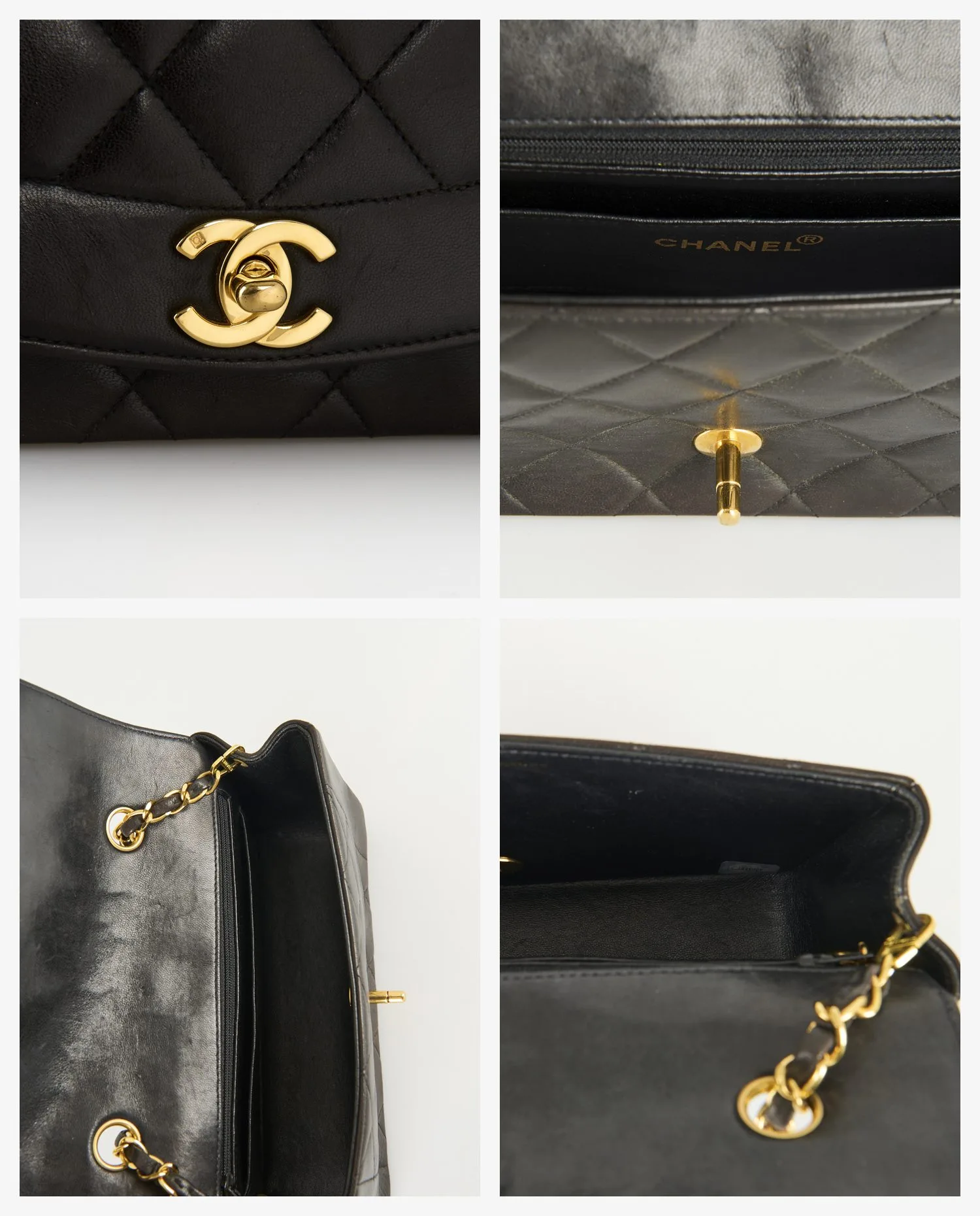 Sac vintage Chanel Diana 22cm noir - Photo 7