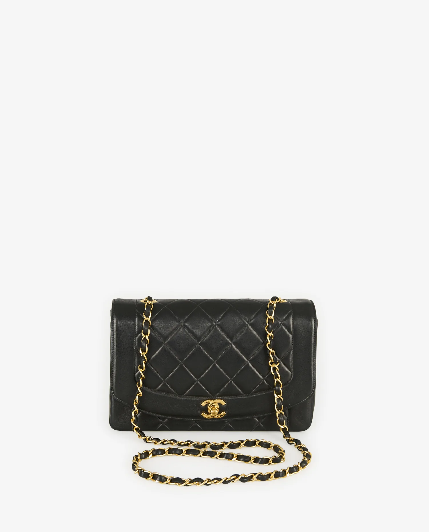 Sac Diana 25cm Chanel cuir agneau noir - Photo 1