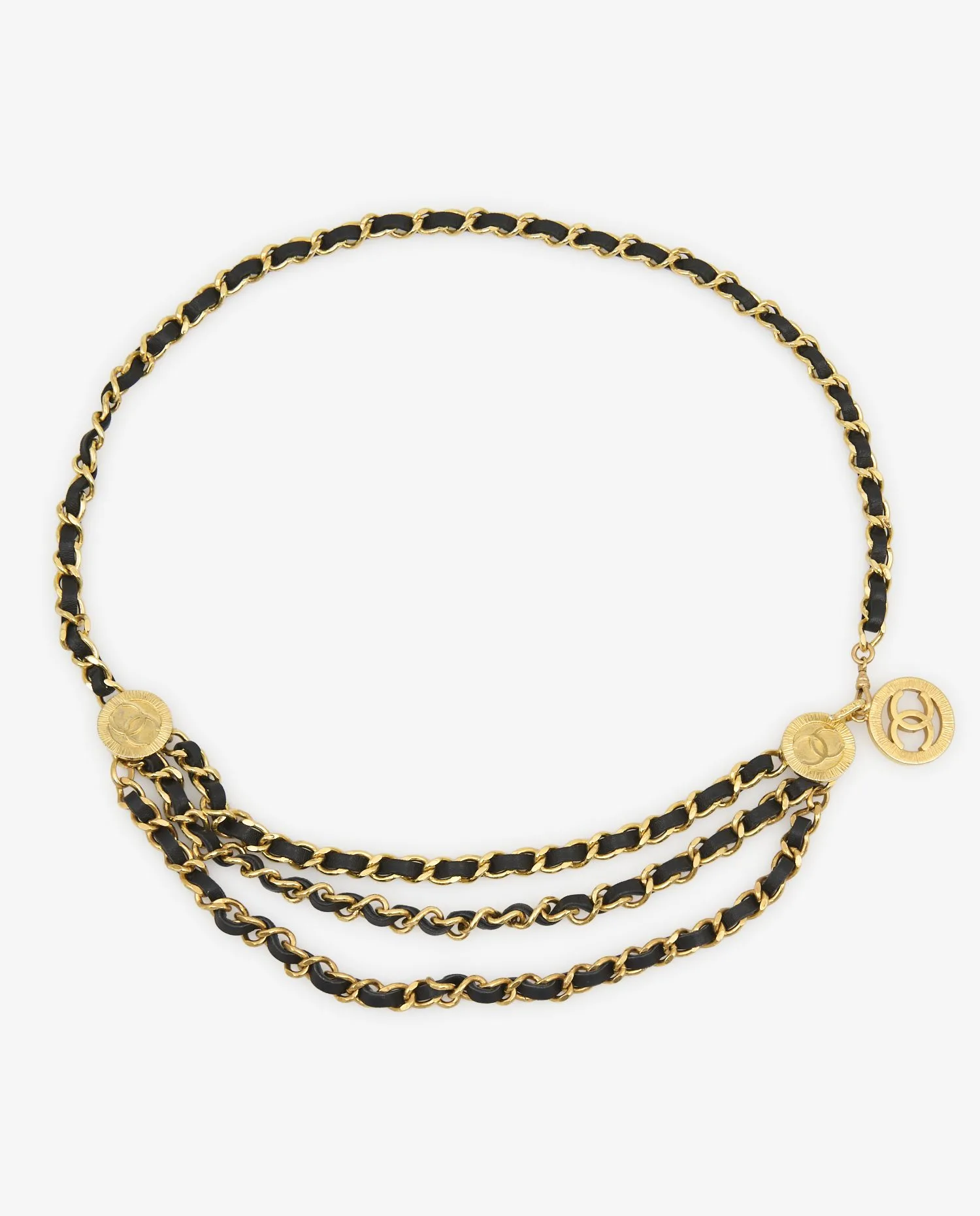 Vintage Chanel triple row chain belt - Photo 1
