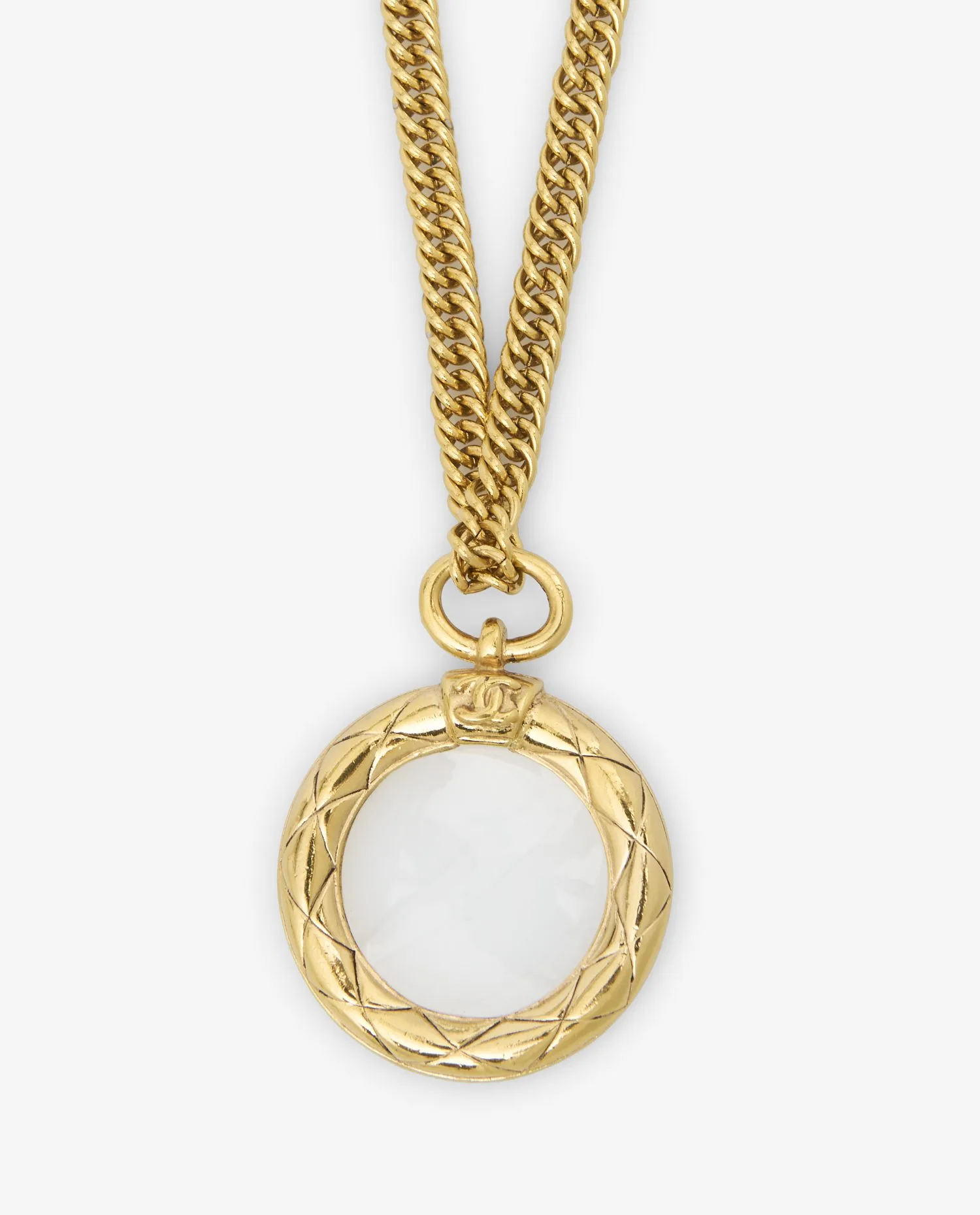 Chanel vintage magnifying glass necklace with golden chain - Photo 2