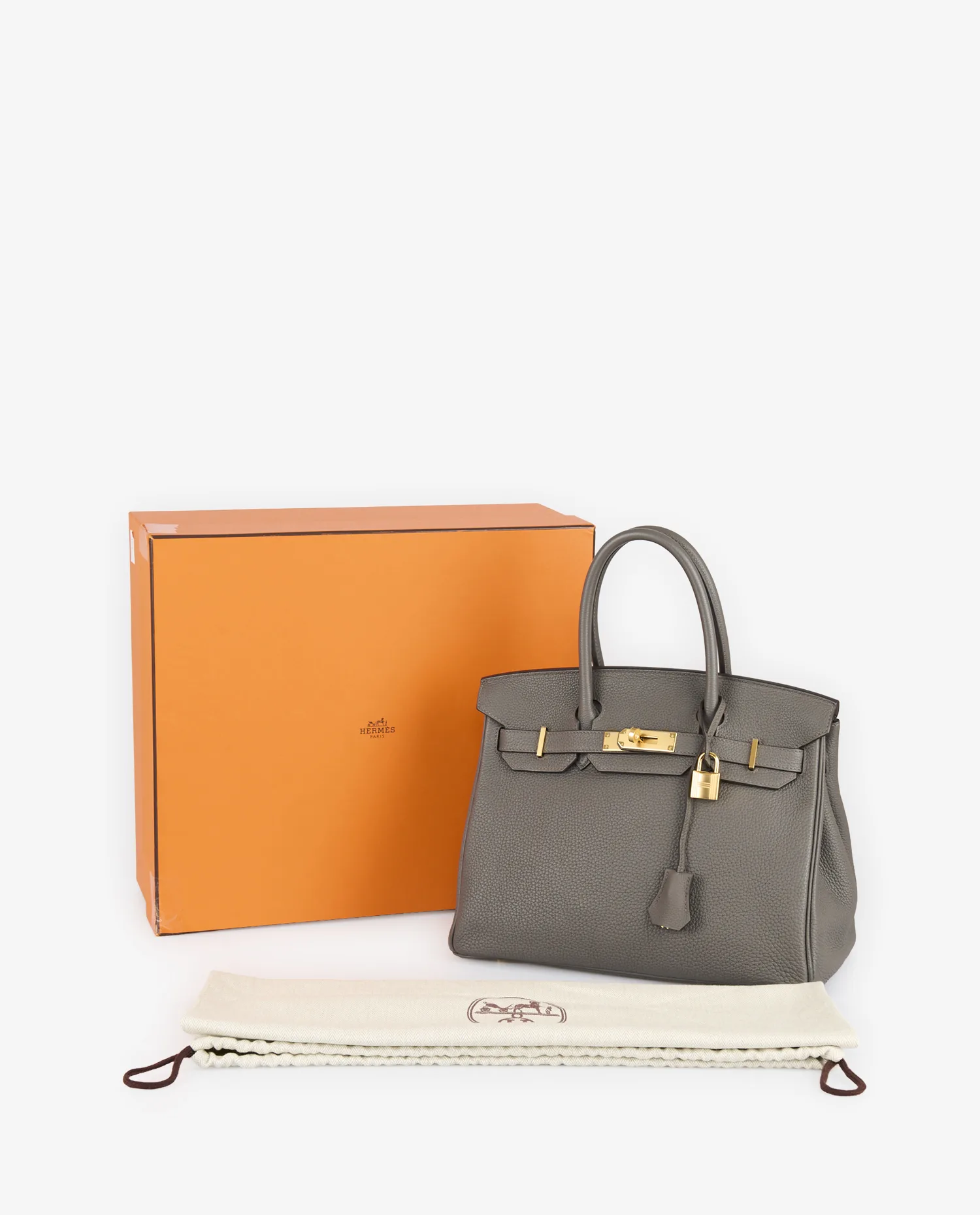 Birkin 30 Hermès cuir togo étain - Photo 8