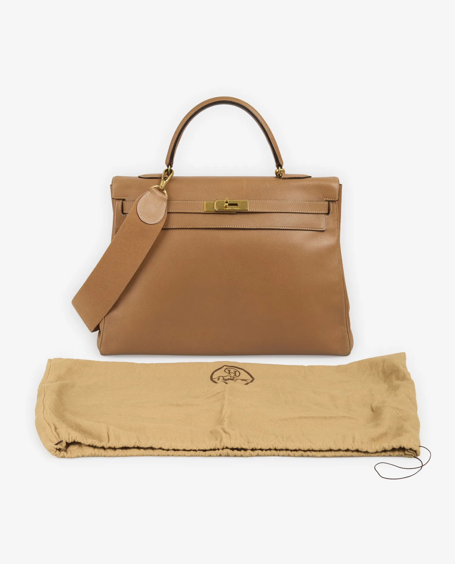 Kelly 35 Hermès cuir courchevel gold – Image 8