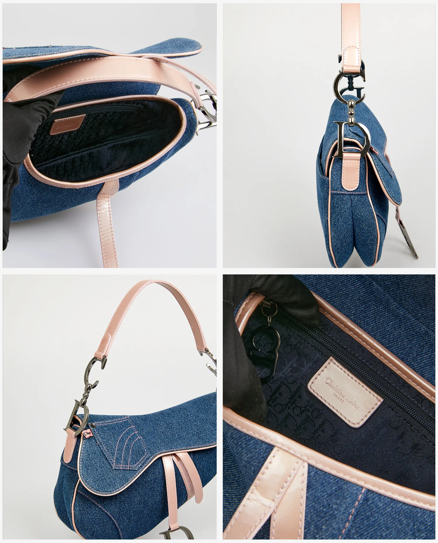 Sac Saddle Christian Dior denim vintage – Image 7