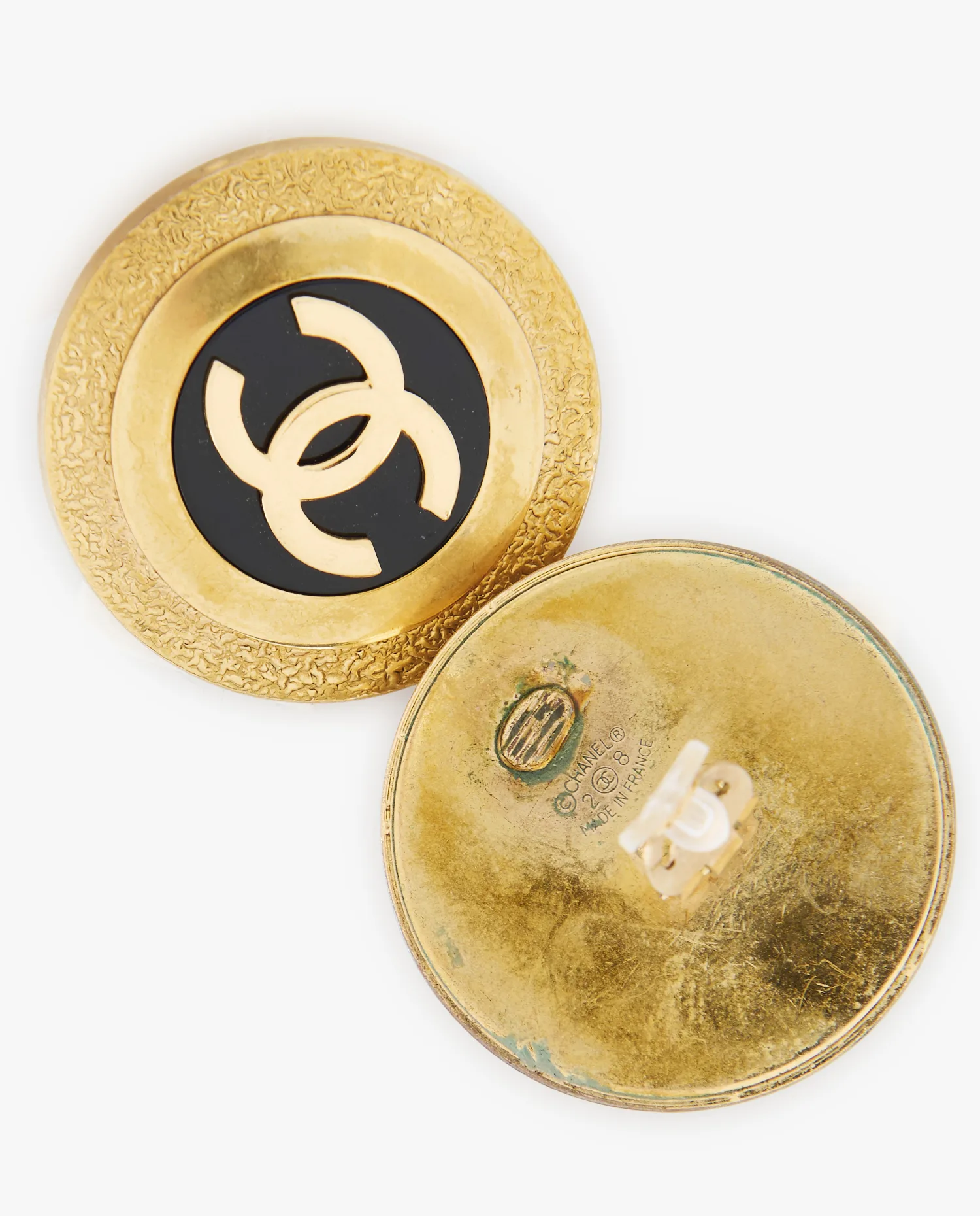 Clips ronds Chanel vintage CC – Image 3