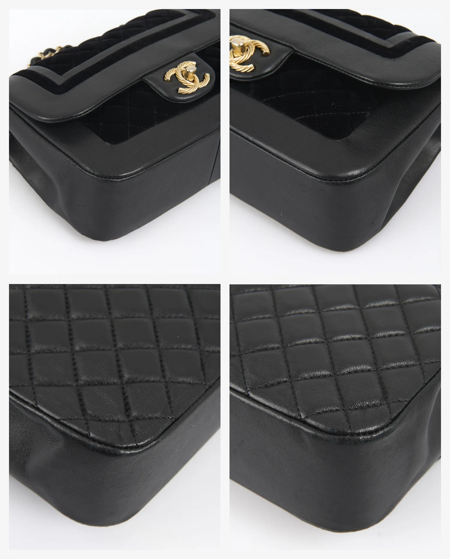 Sac Chanel cuir/suède noir – Image 6