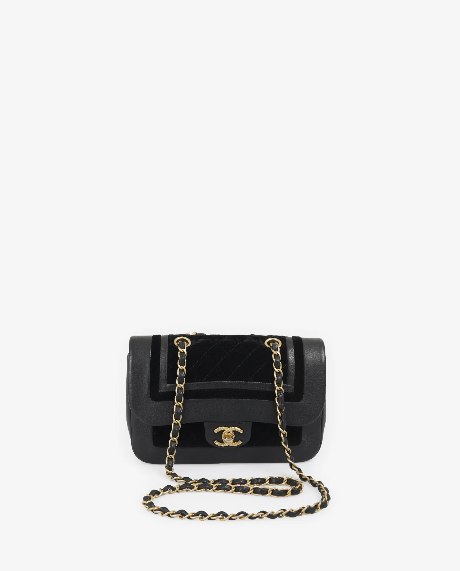Sac Chanel cuir/suède noir