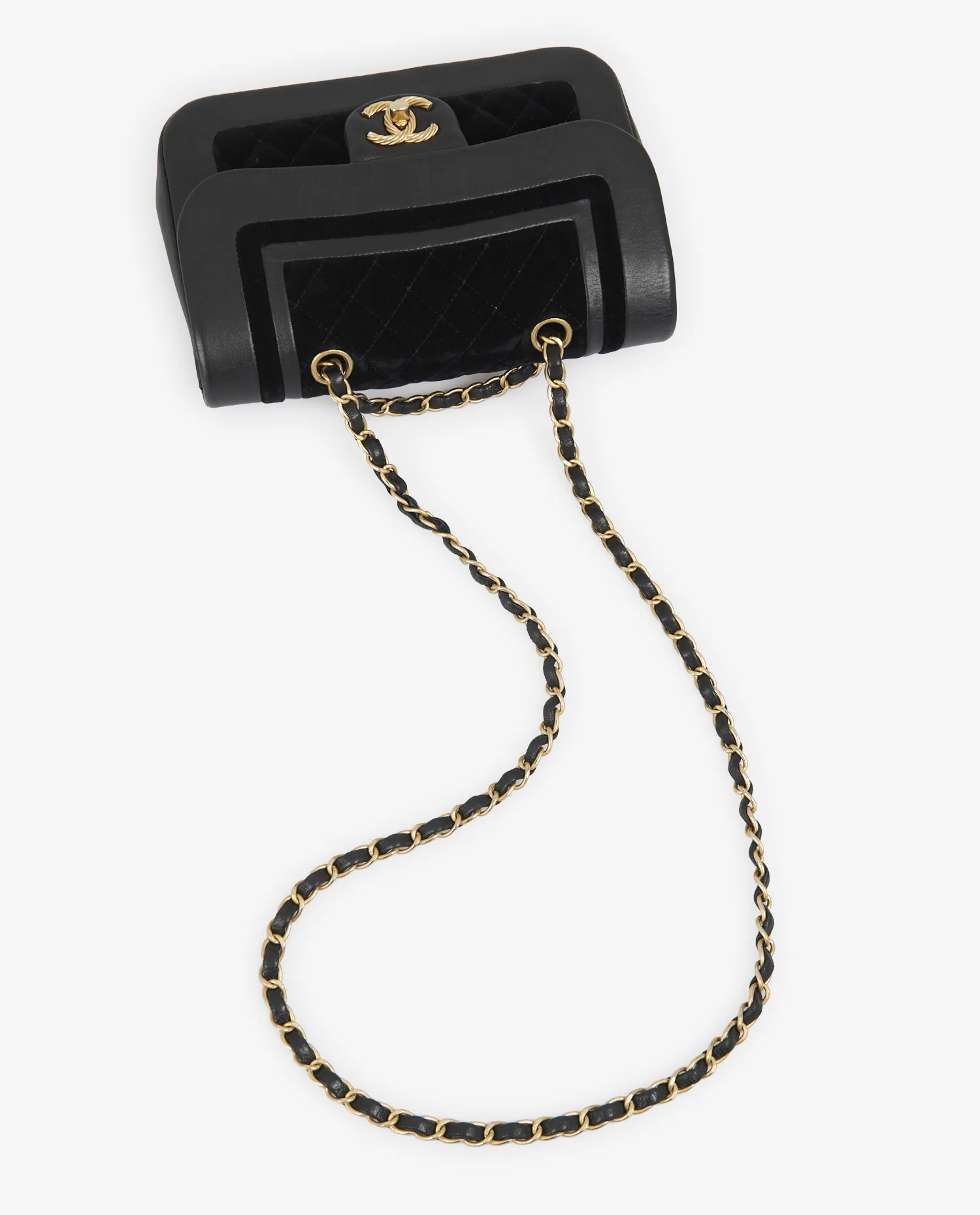 Sac Chanel cuir/suède noir – Image 8