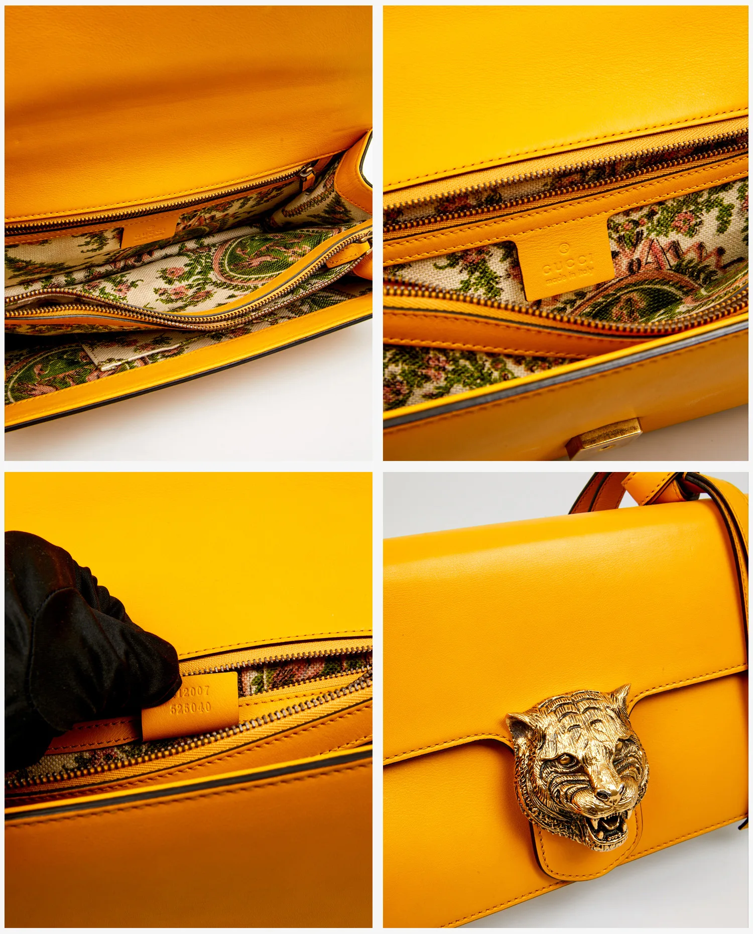 Sac Gucci Animalier cuir agneau jaune – Image 7