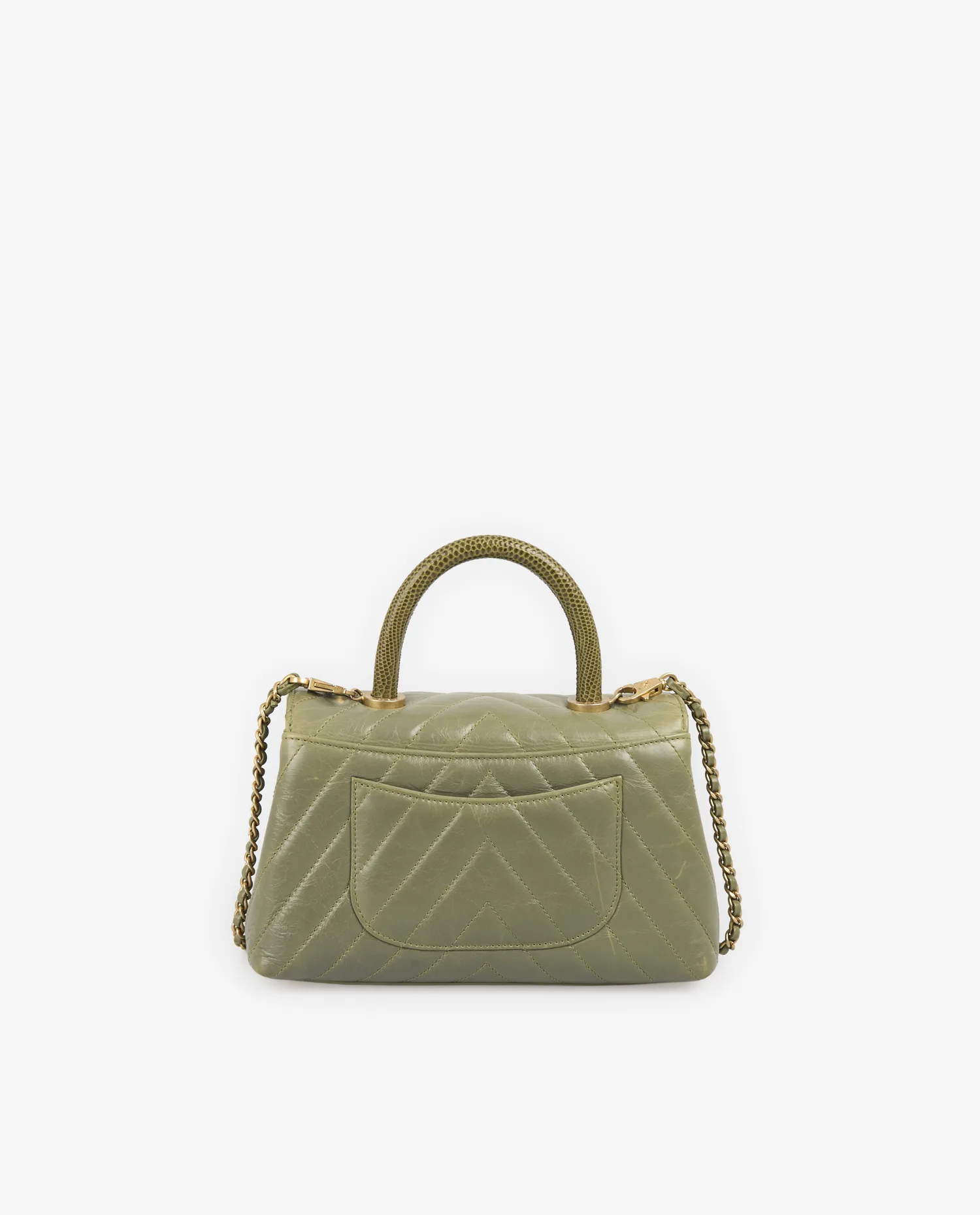Sac Chanel Coco Handle cuir vert – Image 4