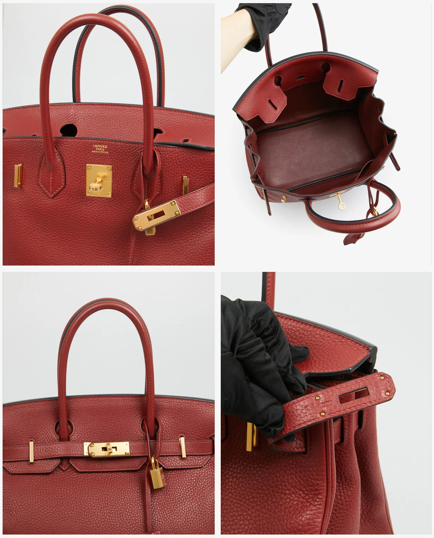 Birkin 30 Hermès togo Rouge H – Image 7