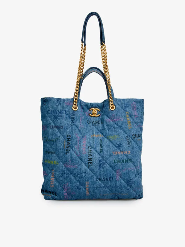 Cabas Chanel denim bleu