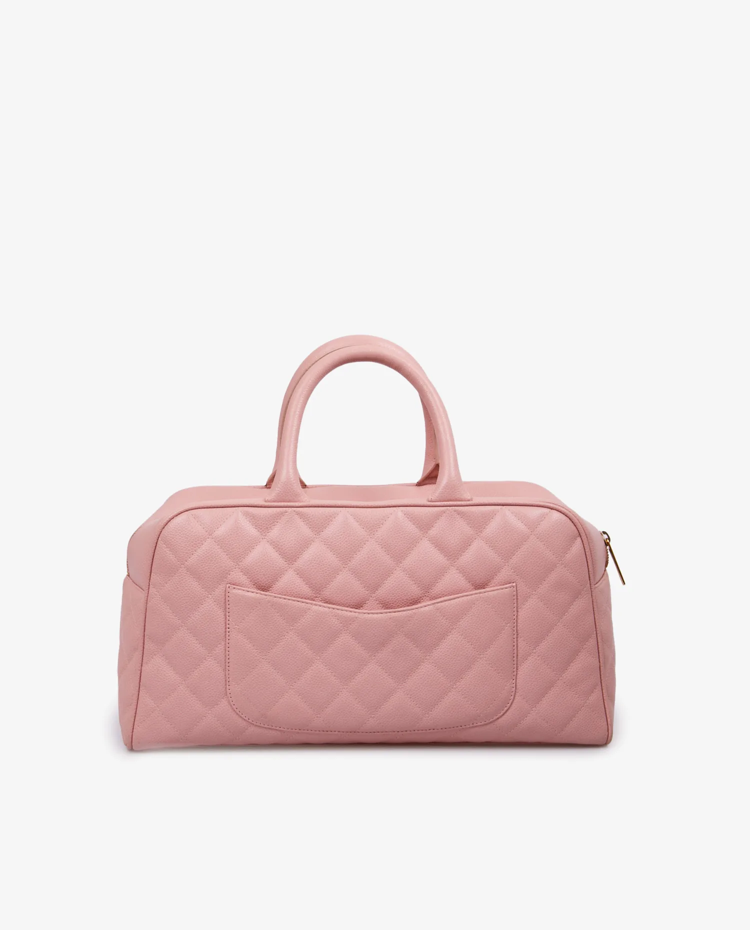 Sac Boston Chanel cuir caviar rose pâle – Image 4