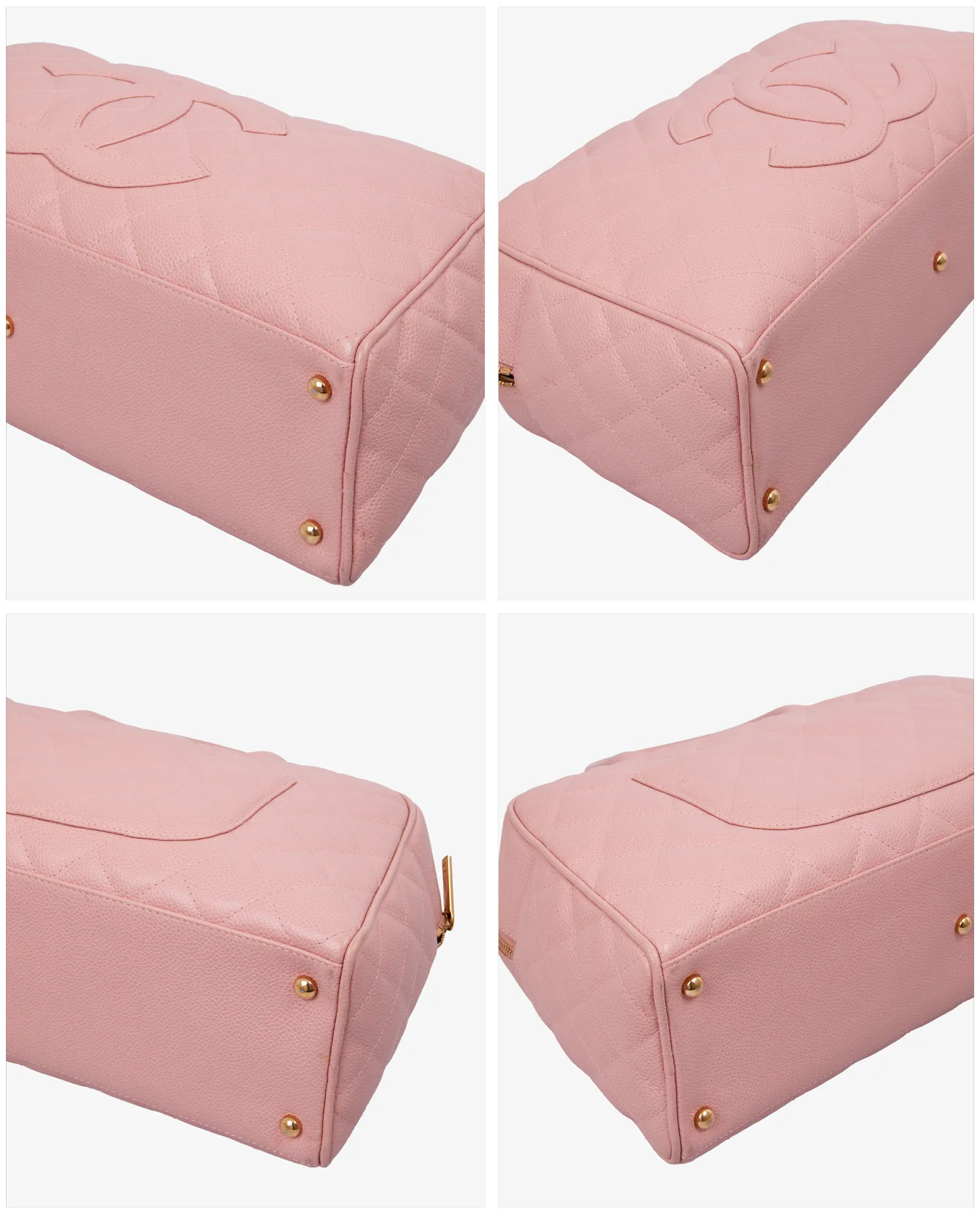 Sac Boston Chanel cuir caviar rose pâle – Image 6
