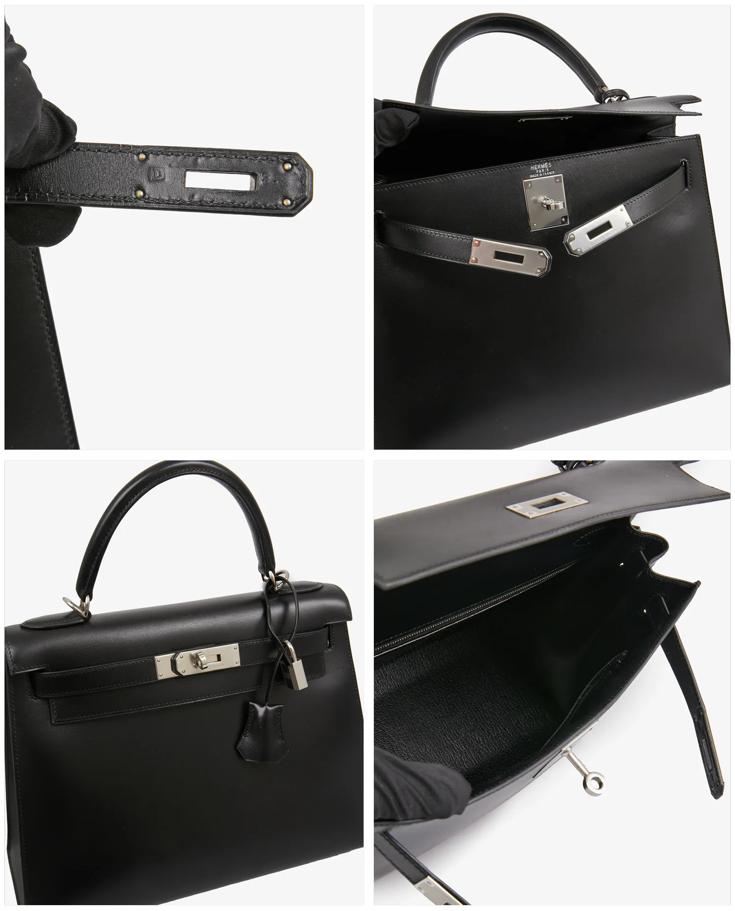 Kelly II Hermès box noir palladium – Image 7