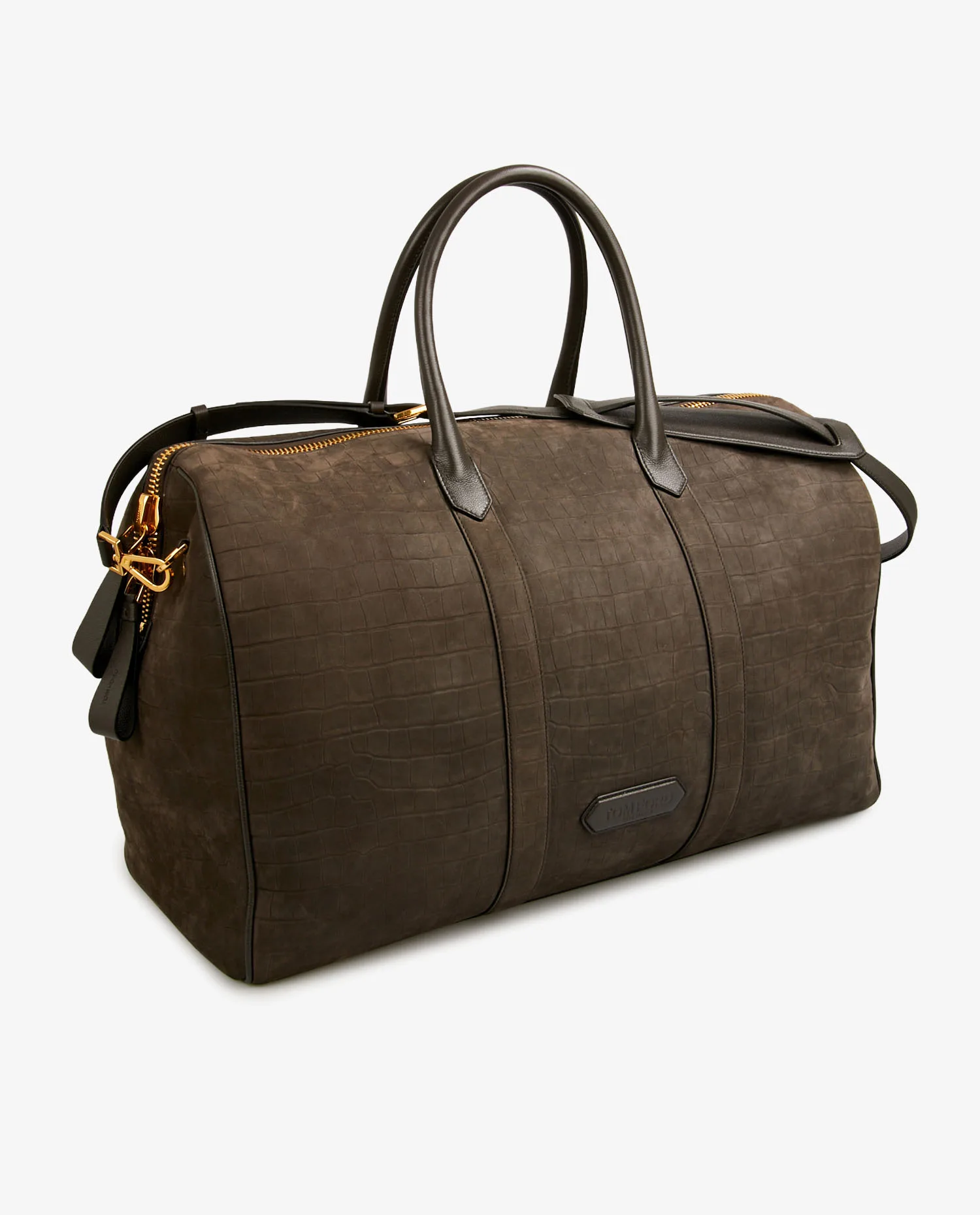 Sac de voyage Tom Ford cuir de veau marron – Image 2