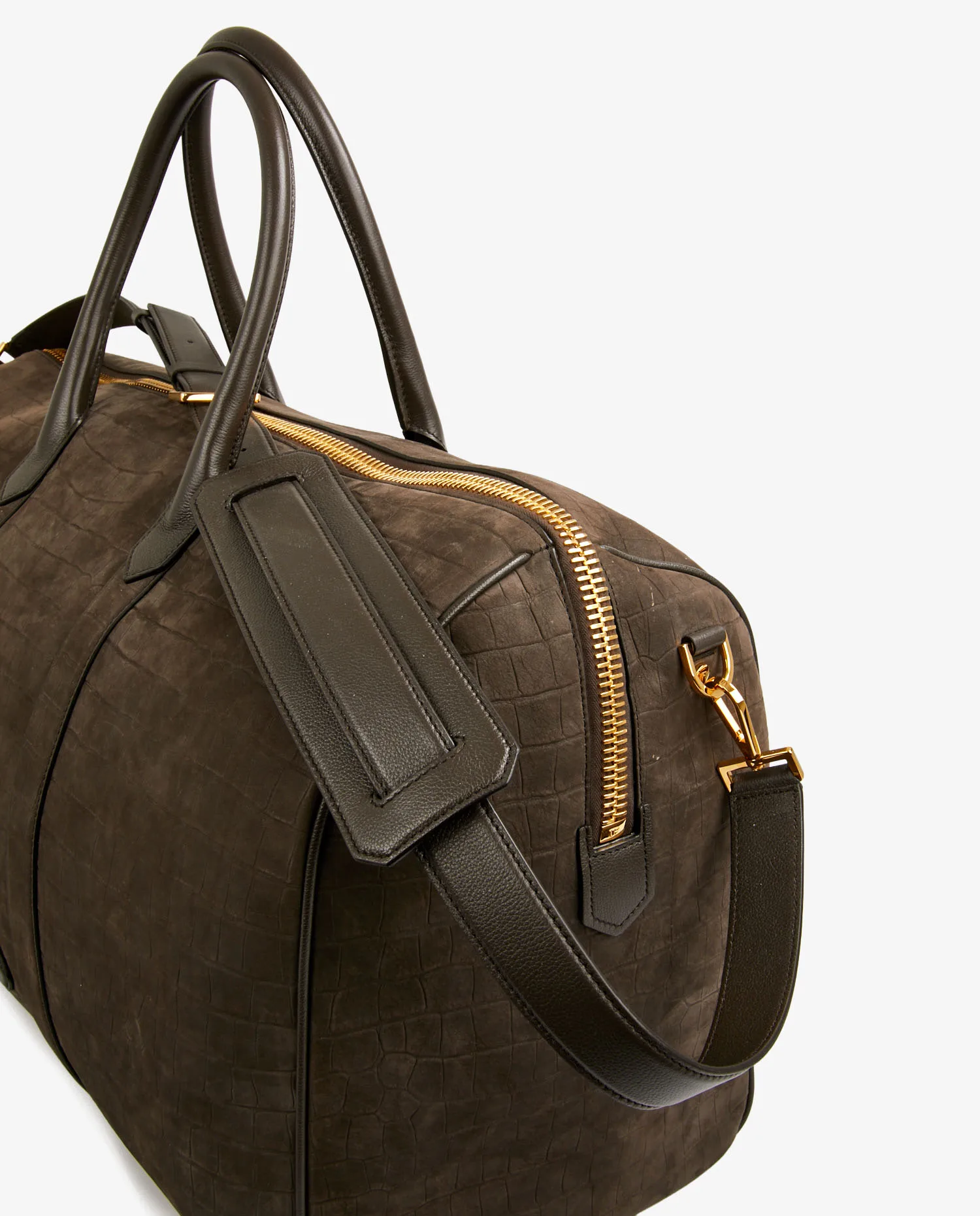 Sac de voyage Tom Ford cuir de veau marron – Image 8