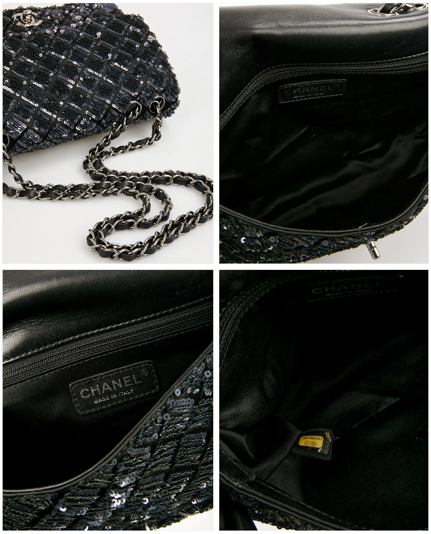 Sac du soir Chanel sequins bleu marine – Image 7
