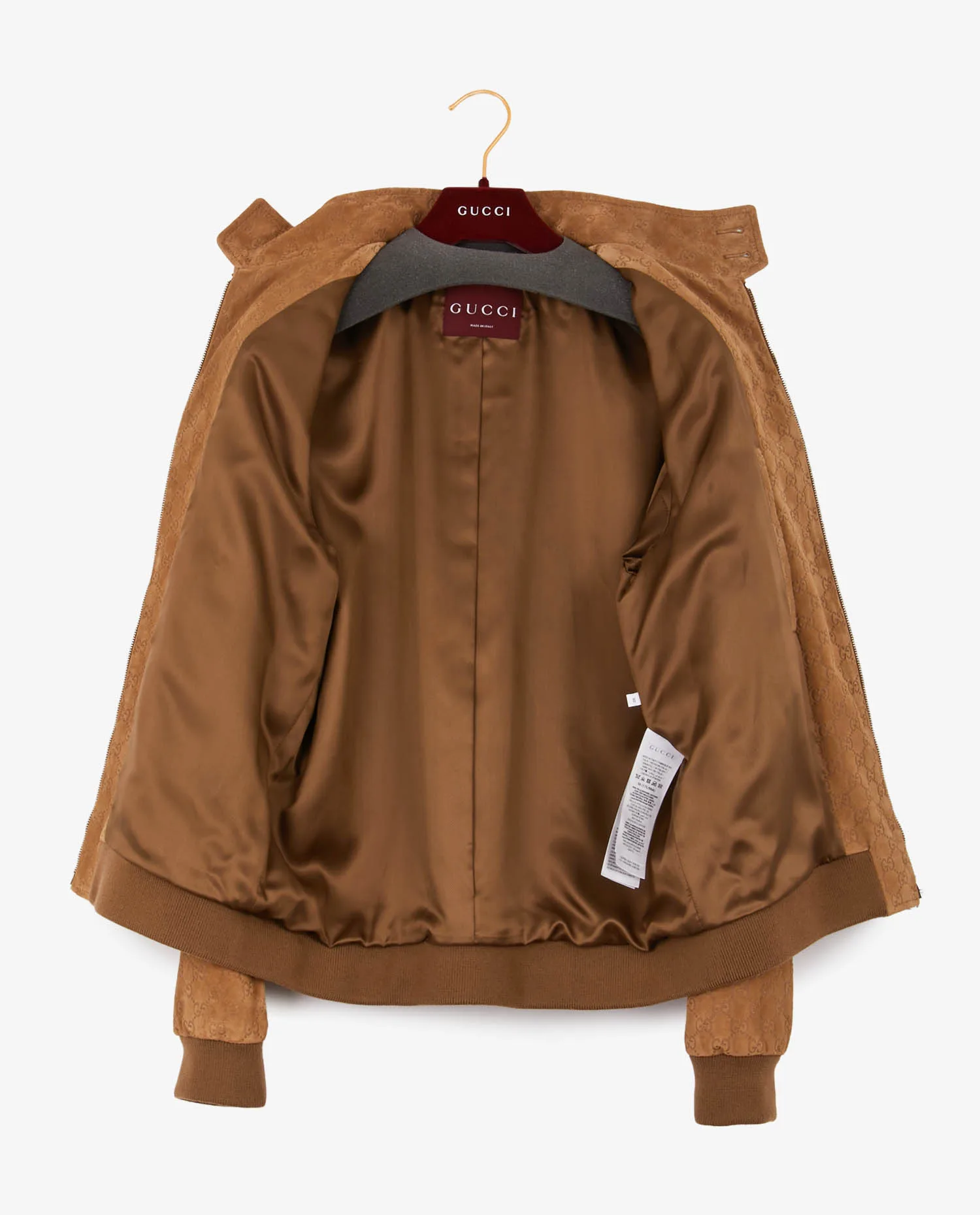 Blouson Gucci Monogram suède marron – Image 3